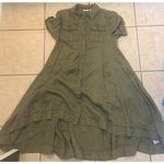 Holding Horses Anthropologie  Visit Mariona Green Utility High Low Dress NWOT 0 Photo 2