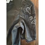 Vintage 1980s Davinci 100% Linen Embellished Short Sleeve Black Jacket Size 14 Photo 2