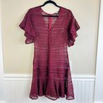Marissa Webb Cybil Maroon Lace Dress Flutter Sleeve Cocktail Dress Small Red Photo 2