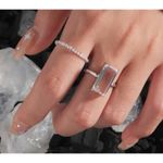 Boutique NEW Dainty Diamond Cut White Gold Plated‎ Silver Bendy Ring, Size 5 Photo 1