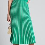 Alexis  NWT Barbara Bess Green White Striped Knit Pleated Midi Dress – Size Large Photo 0
