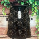 Ralph Lauren Lauren Blouse Top 8 Sleeveless Floral Gold New Year Lined Workwear Photo 0