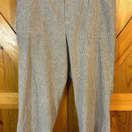 Christopher & Banks  Pants Linen Blend Cropped Women's Size 14 nwt Beige Striped Photo 0