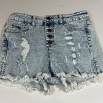 Ban Jara Blue High-Waisted Distressed Jean Shorts Photo 0