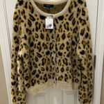 Forever 21 fuzzy leopard print cardigan size 3X NEW Photo 0