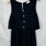 Allie Rose Black Linen Blend Overlay Sleeveless Romper Size M Photo 1