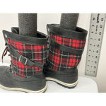 Womans Cushion Walk By Avon Size 8 Black Red Plaid Lace Up Snow Boots Photo 3
