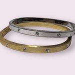 Silver and Gold Rhinestone Bangle Bracelets Photo 0