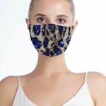Silver & Blue Leopard Sequin Face Mask Multiple Photo 2