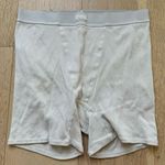 SKIMS  Womens Boxer Shorts Size XL Bone Ivory Pull On  Stretch Ribbed Logo Photo 1