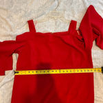 Catherines  1X Red cold shoulder dress 18/20W Bell Sleeve Cocktail party stretch Photo 10