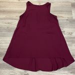 The Limited Wine Red Sleeveless Long Sheer Tank Top Keyhole with Button Back S Photo 3