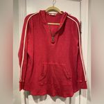 Ruff Hewn  Size 1X Red Waffle Knit Quarter Zip Long Sleeve Hooded Sweatshirt Photo 0