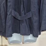 Charter Club  Women's Blue Linen Open Front Blazer Jacket Size L Photo 4