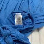 Daisy Fuentes Blue Babydoll Smocked Neck Off-Shoulder Top Large Photo 4