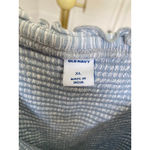 Old Navy  Smocked Maxi Dress Blue White Stripe Ruffle Tiered Summer Cottagecore Photo 4