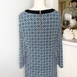 41 Hawthorn Keyhole Printed Shift Dress Black Green Medium Photo 5