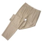 Theory NWT Straconi in Light Camel Melange Pleated Sleek Flannel Wool Pants 8 Photo 1