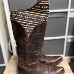 Ariat  Pendleton Caldera Barnwood Mocha Tribal Leather Western Zip Tall Boots Photo 0