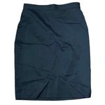 St. John Wool Straight Pencil Mini Office Black Skirt Stretch Zip Back Women 6 Photo 0