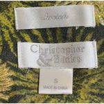 Christopher & Banks Floral Print Jacket Olive Green Gold Accents Full Zip Up Career Size S Photo 5