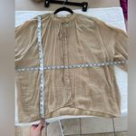 Boho style tan blouse size small Photo 2