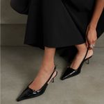 Aeyde Saba Buckled Slingback Heels Black Size 7 Photo 0