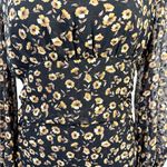 Storia  Swiss Dot Floral Corset-Inspired Ruched Long Sleeve Dress Size Large💛 Photo 3