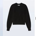 WHITE + WARREN 100% Cashmere Blouson Sleeve Crewneck Black Size Medium $445 Photo 2