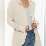 Mudd  Cream‎ Fuzzy Open Front Hoodie Cardigan Large light weight Photo 1