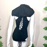 Zhen Nymph Black Corset Top Oversized Hood Size XS Photo 1