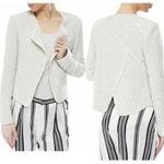 Derek Lam 10 Crosby Angled Lapel Tweed Blazer Cream Ivory Size US 4 Photo 1