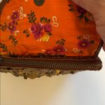 GOLD SEQUIN BEADED WRISTLET WITH BROWN LEATHER NO BRAND TAG MADE IN INDIA Photo 8