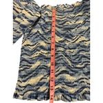 Inc international $60  Concepts Tiger Stripe Smocked Top Blue Size Medium Stretch Photo 4