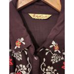 April Cornell tunic blouse Large embroidery brown fall Cottagecore boho Vintage Photo 9