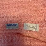 Baby Mo Mohair Wool Loose Knit Pink Scarf With Fringe 20” x 80” Fabulous!! Photo 4