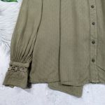 Free People 𝅺 The Best Blouse Crochet Lace Back Button Front Women’s Size Small Photo 9