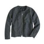 J.Crew Full Zip Wool Jacket Size 00 Bib Coat Gray Old Money XXS Preppy Academia Photo 7