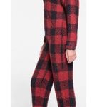 SKIMS Womens Like New  Red Black Brick Buffalo Check Cozy Knit Onesie Photo 1
