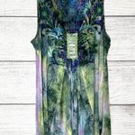 One World Purple & Green Flared Sleeveless Embellished Blouse Top Size XL Photo 0