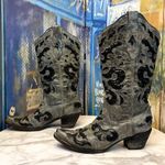 Corral Crater Sequin Inlay Cowboy Boots Snip Toe Western Black Gray 9.5 EUC Photo 3