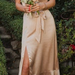 Show Me Your Mumu claire midi dress champagne luxe satin women small Photo 0