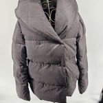 Theory Women's Jacket Grey Multi Glen Plaid Shawl Puffer Coat Size P Photo 0