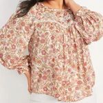 Old Navy  Floral Print Lace Trim Long Sleeve Blouse Wallflowers Pink (Large) Photo 0