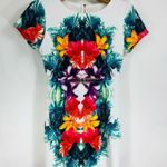 Forever 21 Tropical Body Con Dress Peekaboo Sz Small Photo 5