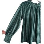 Cable & Gauge NWT Velour Long Sleeve Mock Neck Blouse Top Green Size Large Photo 8