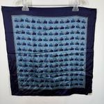 Vintage Echo silk suitcases scarf made in Japan 22x22” Blue Photo 4