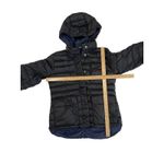 Athleta Black/Blue Puffer Jacket Women's Size M Removeable Hood Inside Pockets Photo 9