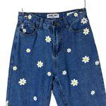 Skinny Fries Mom Jeans Juniors 1 Dark Wash Daisy Print Floral Straight Leg Denim Blue Size undefined Photo 1