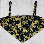 Forever 21 Black And Gold Chain Print Top Photo 0